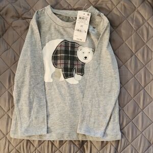 Gray Polar Bear Kids Shirt